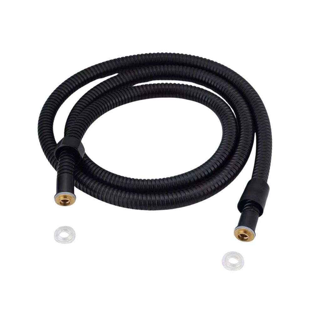 Furtun din INOX pentru duș, 150cm, negru